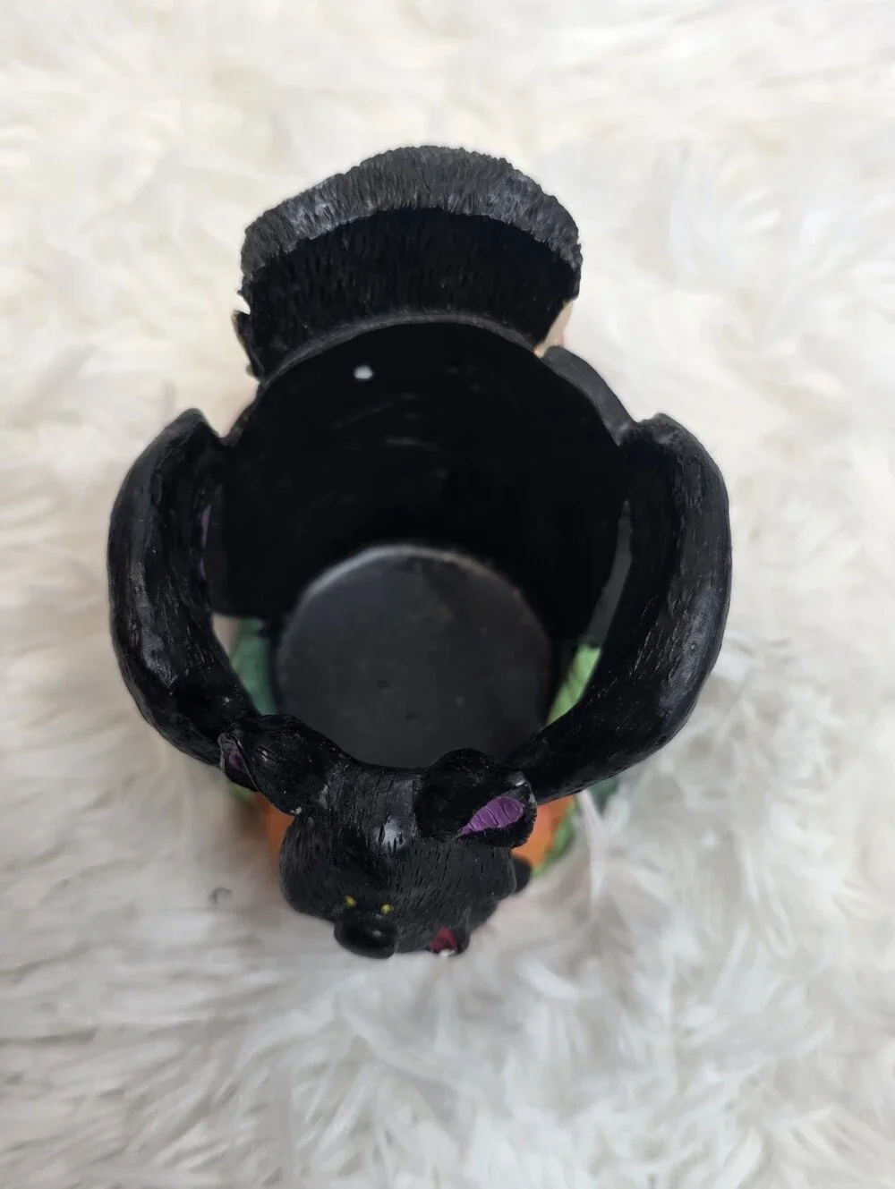 Vintage Vampire And Bat Halloween Tealight Candle Holder.